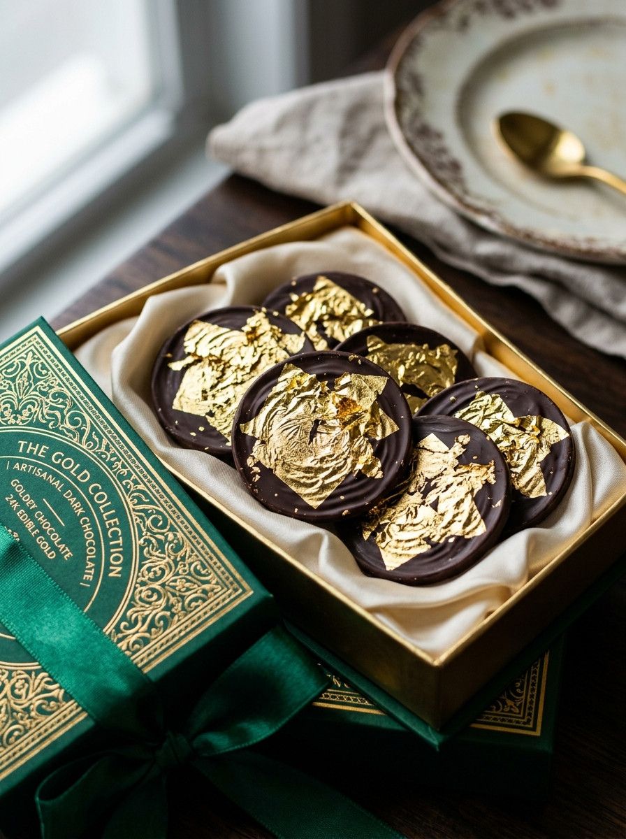 Edible Gold-Leaf (Varak) Artisanal Chocolate Coin Box