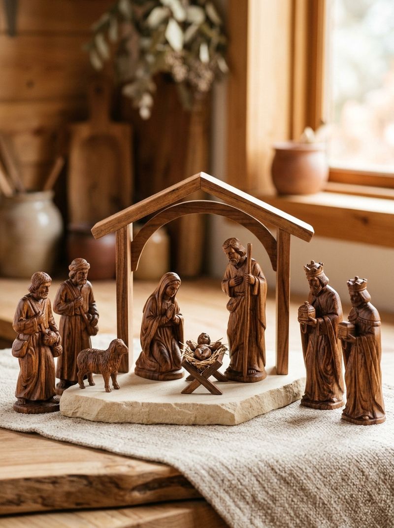 Saharanpur Sheesham Hand-Carved Nativity Set