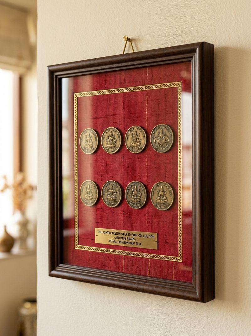 Handcrafted Brass Temple-Coin Frame (Balaji / Lakshmi)