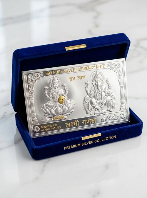 999 Silver Lakshmi-Ganesh Currency Note (Boxed)
