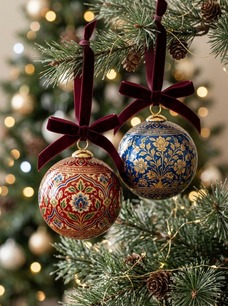 Kashmiri Papier-Mache Hand-Painted Baubles (Biodegradable)