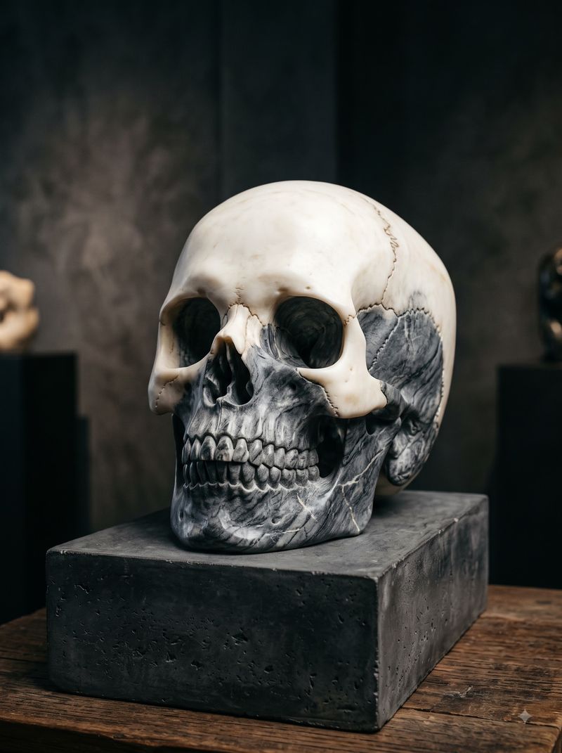 Carved Soapstone / Marble Skull Sculpture