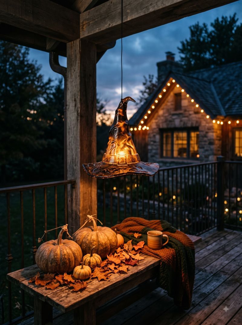 Resin 'Floating Witch Hat' LED Lantern