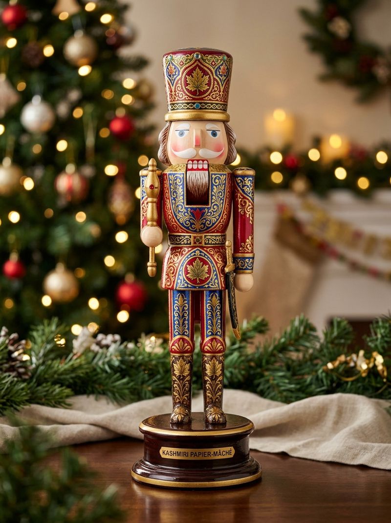 Kashmiri Papier-Mache Nutcracker Figurine