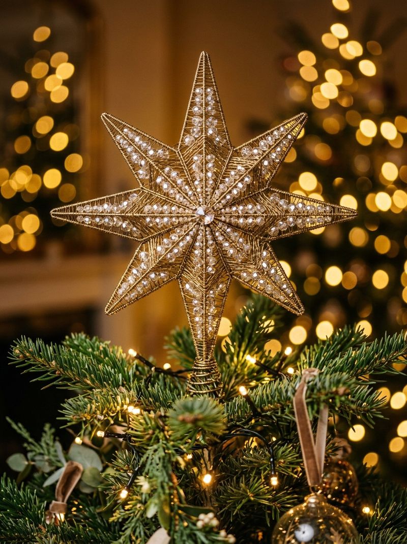 Beaded Christmas Tree-Topper Star (Handset Glass Beads)
