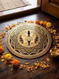 Brass Laser-Cut 'Shubh Labh / Lakshmi Charan' Doorway Art