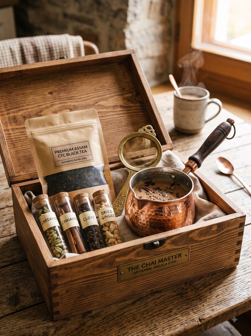 Masala Chai Making Kit (Copper Pan + Blend + Spice Jars)