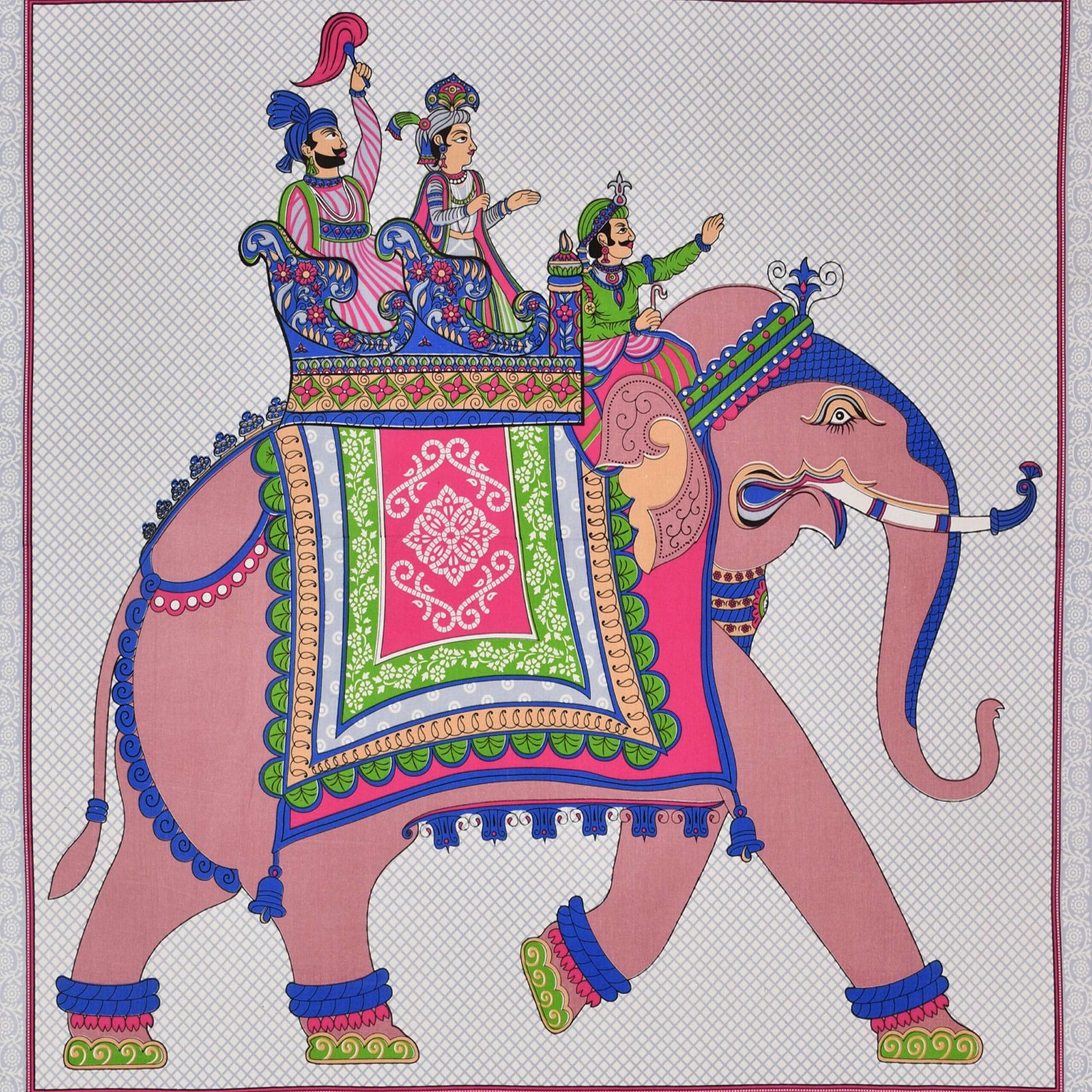 Rajasthani Traditionally Printed Cotton Doublebed Bedsheet With Pack of 2 Pillow Covers - Image 4